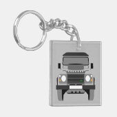 グレーアポップ・アートのートクラシックランドローバーカーキーリング キーホルダー (正面左)