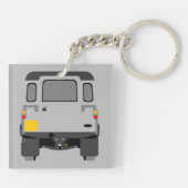 グレーアポップ・アートのートクラシックランドローバーカーキーリング キーホルダー (裏面)