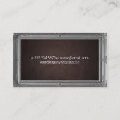 グレーアンティーク枠 | 茶色のテクスチャ 名刺 (裏面)