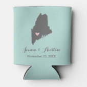 グレーアンドアクアメイン結婚式の引き出物クーラーボックス 缶クーラー (正面)