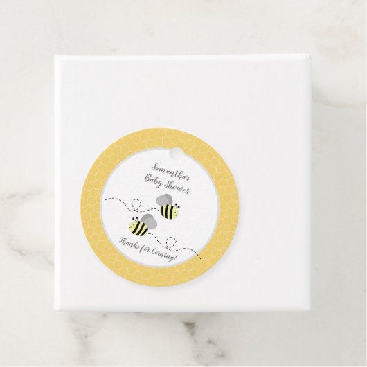 グレーアンドイエローバンブルビーズラウンドメッセージカード フェイバータグ (インサイチュ)