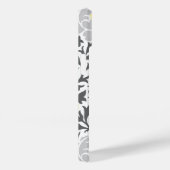 グレーアンドイエローフローラダマスクカスタムモノグラム Case-Mate iPhoneケース (裏面 / 右)