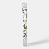 グレーアンドイエローフローラダマスクカスタムモノグラム Case-Mate iPhoneケース (裏面 / 左)