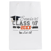 グレーアンドオレンジ卒業ギア ミディアムペーパーバッグ (正面)