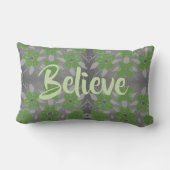 グレーアンドグリーンフローラクッション ランバークッション (裏面)