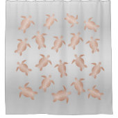 グレーアンドバラ金ゴールドカメ |沿岸 シャワーカーテン (正面)