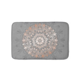 グレーアンドバラ金ゴールド |フローラ曼荼羅 バスマット