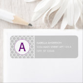 グレーアンドパープルクローバーモノグラム ラベル (インサイチュ)