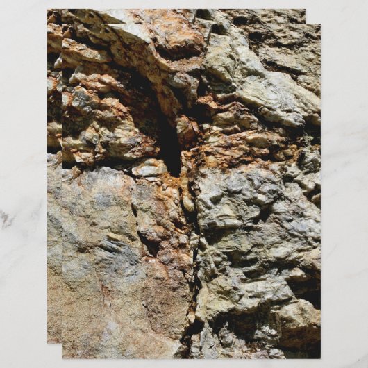 グレーアンドブラウンストーン自然スクラップブック紙 (正面/裏面)