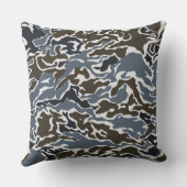 グレーアンドブラウン迷彩柄装飾用クッション クッション (裏面)