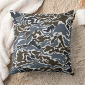 グレーアンドブラウン迷彩柄装飾用クッション クッション (ブランケット)