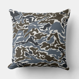 グレーアンドブラウン迷彩柄装飾用クッション クッション