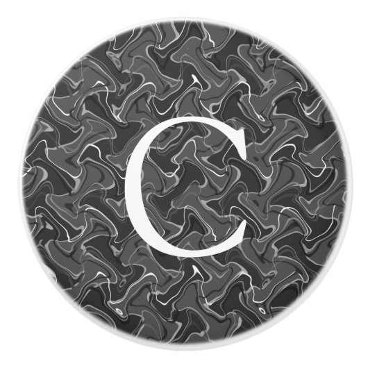 グレーアンドブラックアーバンベッドルームデコールデザイン セラミックノブ (正面)