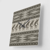 グレーアンドブラックココペリアステカデザイン スクエア壁時計 (傾斜)