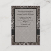 グレーアンドブラックダマスク披露宴カード エンクロージャーカード (裏面)