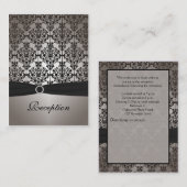 グレーアンドブラックダマスク披露宴カード エンクロージャーカード (正面/裏面)