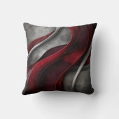 グレーアンドブルゴーニュワイン抽象芸術アート クッション (裏面)