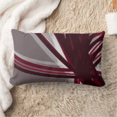 グレーアンドブルゴーニュ芸術的抽象デザイン ランバークッション (ブランケット)