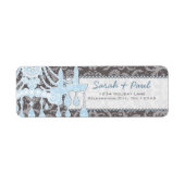 グレーアンドブルーシャンデリア差出人住所ラベル ラベル (正面)