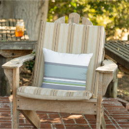 グレーアンドブルーストライプ アウトドアクッション