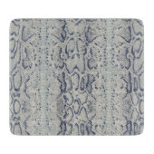 グレーアンドブルースネークスキンアニマルプリント カッティングボード (正面)