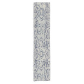 グレーアンドブルースネークスキンアニマルプリント ショートテーブルランナー (正面)