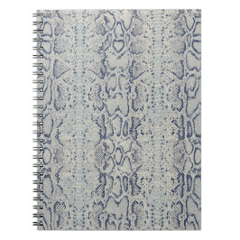 グレーアンドブルースネークスキンアニマルプリント ノートブック
