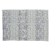 グレーアンドブルースネークスキンアニマルプリント 枕カバー (正面左)