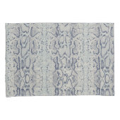 グレーアンドブルースネークスキンアニマルプリント 枕カバー (正面右)