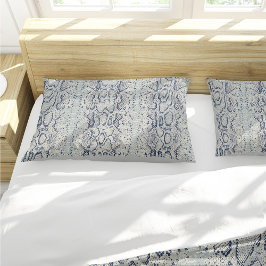 グレーアンドブルースネークスキンアニマルプリント 枕カバー