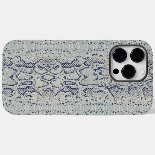 グレーアンドブルースネークスキンアニマルプリント Case-Mate iPhoneケース (裏面 (横))