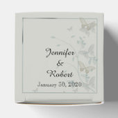 グレーアンドブルーバタフライメドウ結婚式の引き出物ボックス フェイバーボックス (上部)