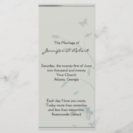 グレーアンドブルーバタフライメドウ結婚式 プログラム