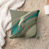 グレーアンドブルー抽象芸術アート クッション (ブランケット)