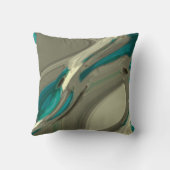 グレーアンドブルー抽象芸術アート クッション (裏面)