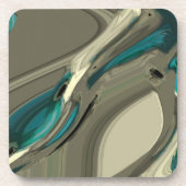 グレーアンドブルー抽象芸術アート コースター (正面)