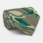 グレーアンドブルー抽象芸術アート ネクタイ (ロール)