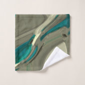 グレーアンドブルー抽象芸術アート バスタオルセット (ウォッシュタオル)