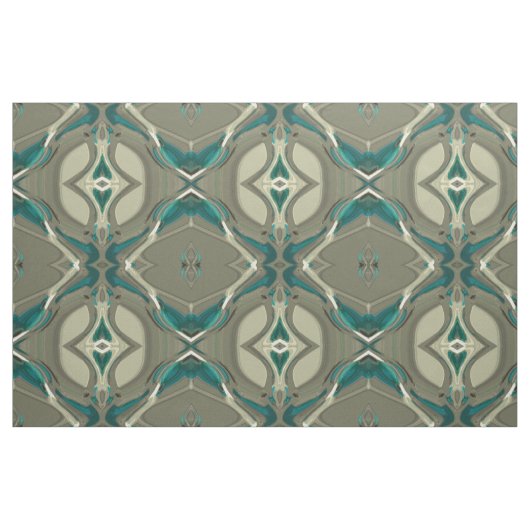 グレーアンドブルー抽象芸術アート ファブリック (ファットクウォーター)