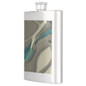 グレーアンドブルー抽象芸術アート フラスク (左)