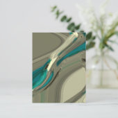 グレーアンドブルー抽象芸術アート ポストカード (スタンド正面)