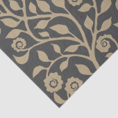 グレーアンドベージュフローラル渦巻形のパターンニースシンプル 薄葉紙 (詳細)