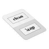 グレーアンドホワイトはっきりしたステンシルタイポグラフィ食洗機 マグネット (右側)