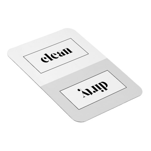 グレーアンドホワイトはっきりしたステンシルタイポグラフィ食洗機 マグネット (右側)