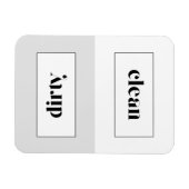 グレーアンドホワイトはっきりしたステンシルタイポグラフィ食洗機 マグネット (横)