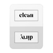 グレーアンドホワイトはっきりしたステンシルタイポグラフィ食洗機 マグネット (縦)