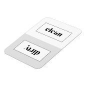 グレーアンドホワイトはっきりしたステンシルタイポグラフィ食洗機 マグネット (左側)