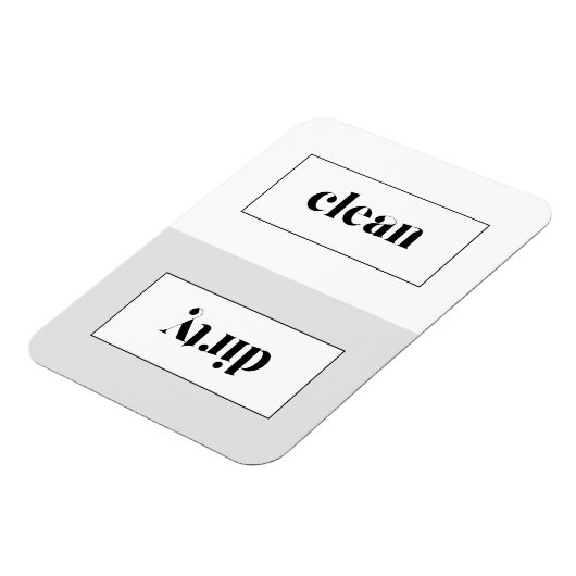 グレーアンドホワイトはっきりしたステンシルタイポグラフィ食洗機 マグネット (左側)