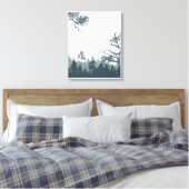 グレーアンドホワイトイラストレーションフォレストキャンバス キャンバスプリント (インサイチュ (寝室))