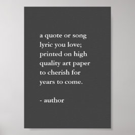 グレーアンドホワイトカスタム引用文プリント ポスター